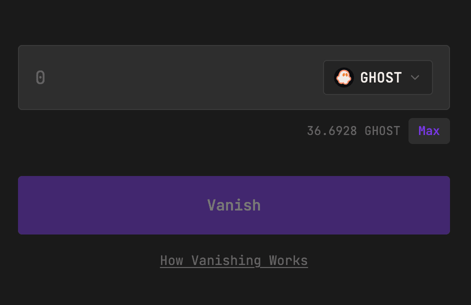 Vanish Value interface